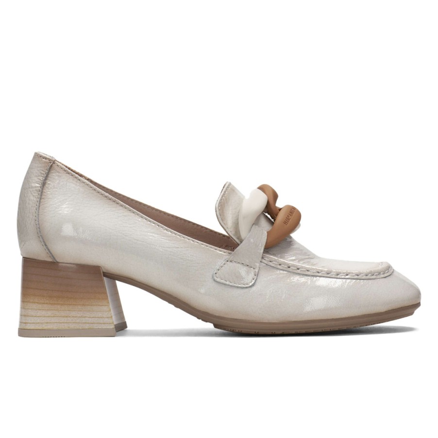 Frauen SANGIORGIO Slipper | Hispanitas Etna White Pearl Mokassin Aus Leder Mit Niedrigem Absatz