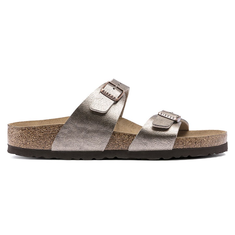 Frauen SANGIORGIO Sandalen | Birkenstock Sydney Gold Birko Flor Damen Slipper