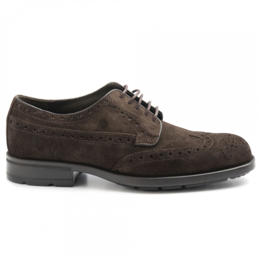 Manner SANGIORGIO Schnuren | Braune Marco Ferretti Derby-Schuhe Aus Wildleder Fur Herren