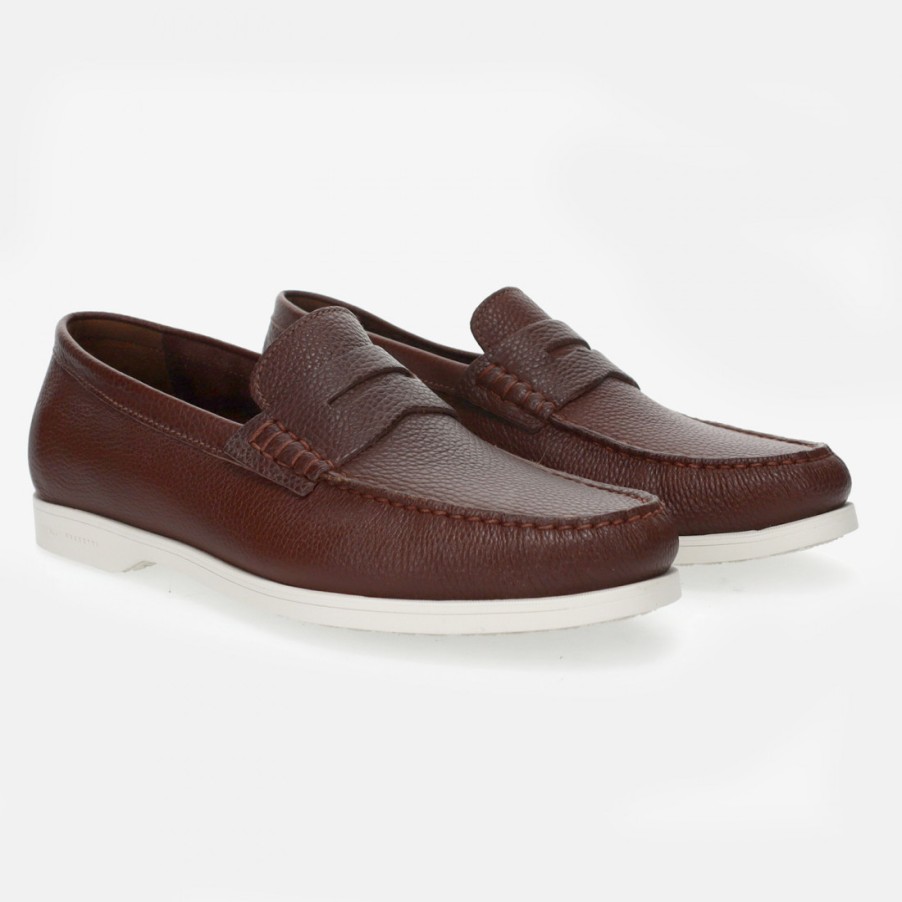 Manner SANGIORGIO Slipper | Fratelli Rossetti Herren-Mokassin Aus Kastanienleder