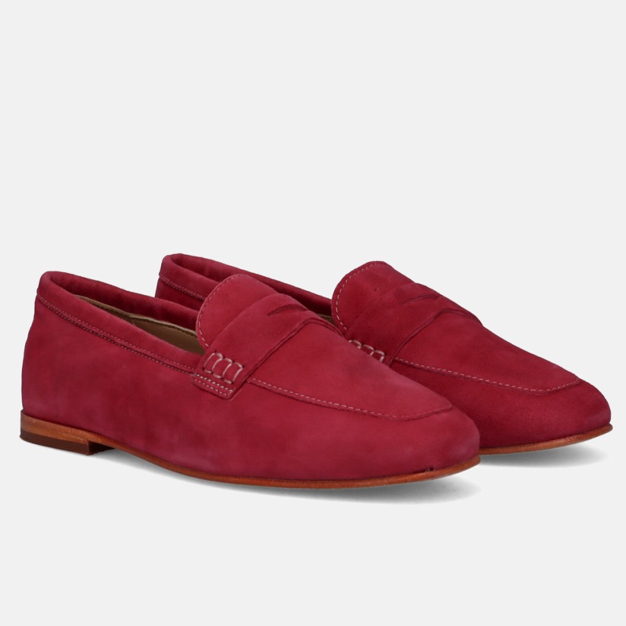 Frauen SANGIORGIO Slipper | Rebecca Malucchi Mia Fuchsia Damen Mokassin Aus Wildleder