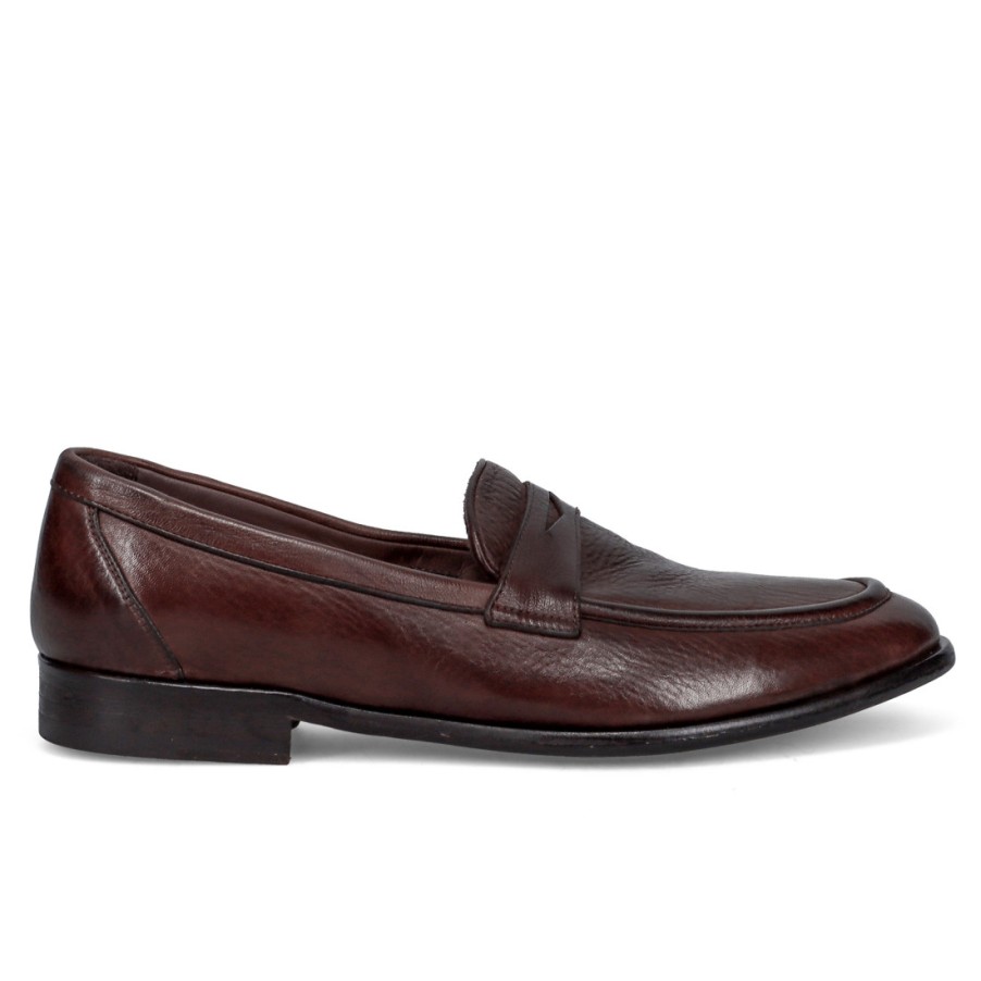 Manner SANGIORGIO Slipper | Sturlini Match 7302 Herren-Mokassin Aus Braunem Leder