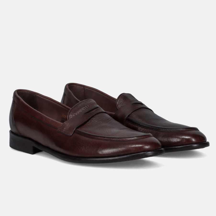 Manner SANGIORGIO Slipper | Sturlini Match 7302 Herren-Mokassin Aus Braunem Leder