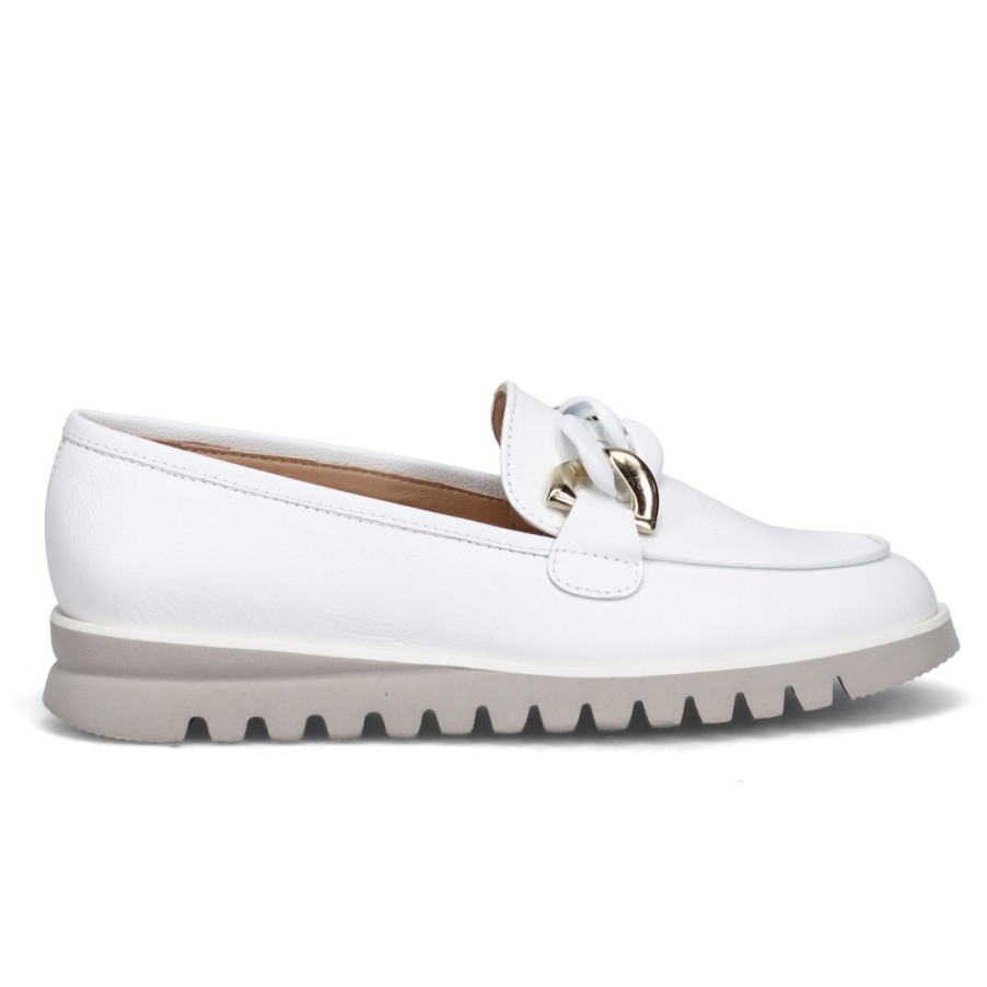 Frauen SANGIORGIO Slipper | Luca Grossi Damen-Loafer Aus Weisem Leder