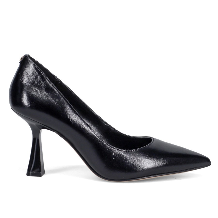 Frauen SANGIORGIO Pumps | Michael Kors Clara Mid Black Pump Aus Crackle-Leder