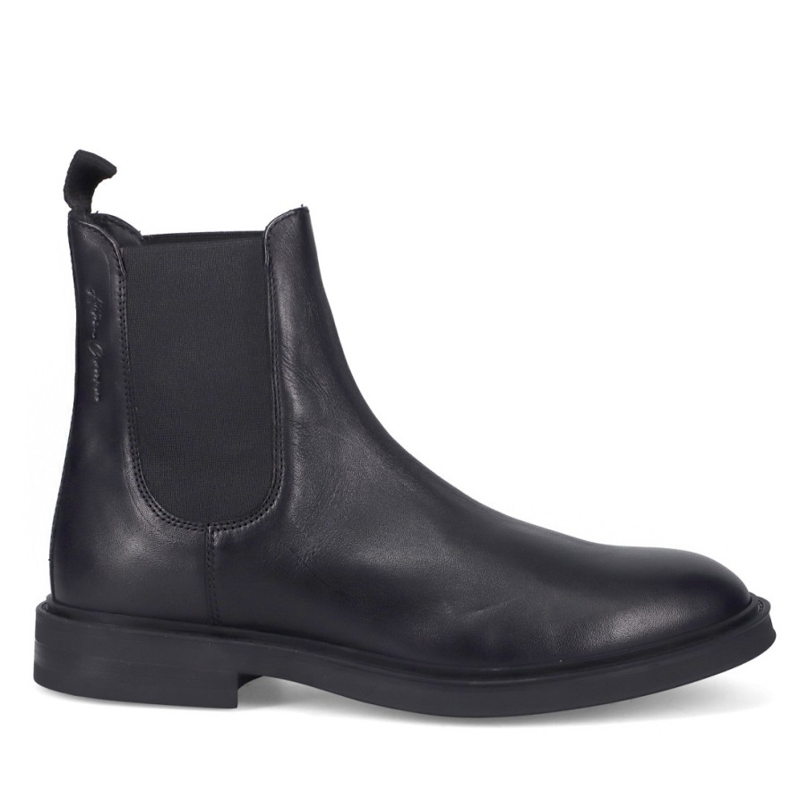 Manner SANGIORGIO Stiefeletten | Antica Cuoieria Herren-Stiefelette „Beatles" Aus Schwarzem Leder