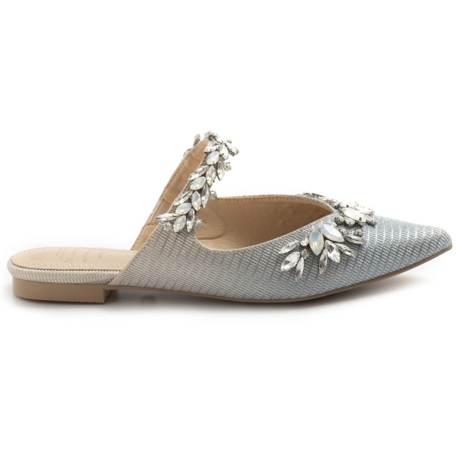 Frauen SANGIORGIO Sandalen | Twentyfourhaitch Chiara Silber Funkelnde Damen-Slipper